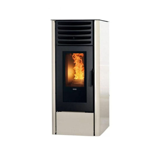 klover dea eco 8 wood pellet stove in ivory, 6.8kw