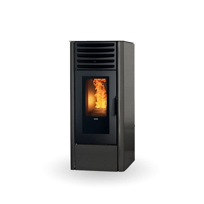 klover dea eco 8 wood pellet stove in matt black, 6.8kw