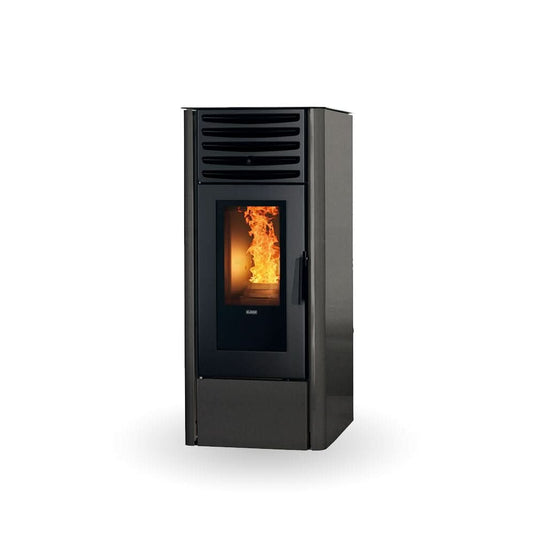 klover dea eco 8 wood pellet stove in matt black, 6.8kw