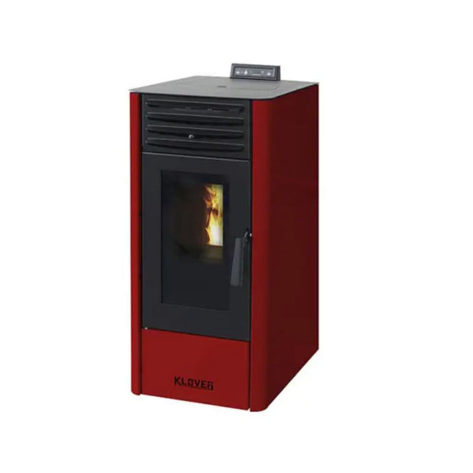 klover dea eco 12 wood pellet stove in rosso, 9.6kw