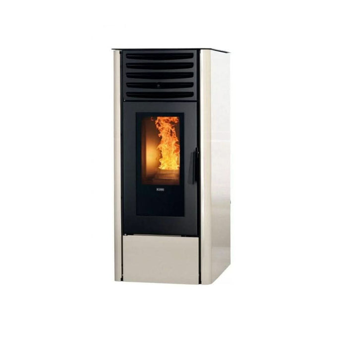 klover dea eco 12 wood pellet stove in ivory, 9.6kw