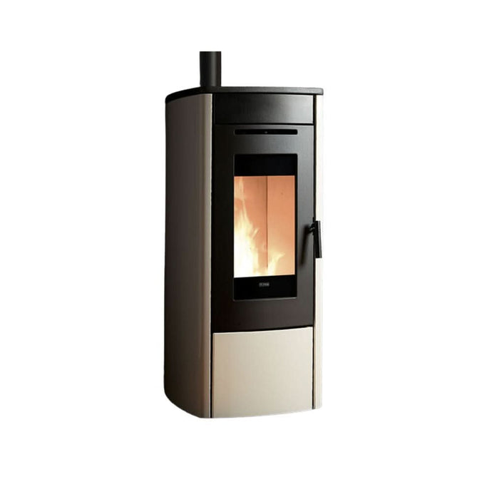 klover soft 80 wood pellet stove in pearl, 8kw