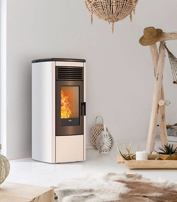klover multi soft wood pellet stove in pearl, 10.3kw