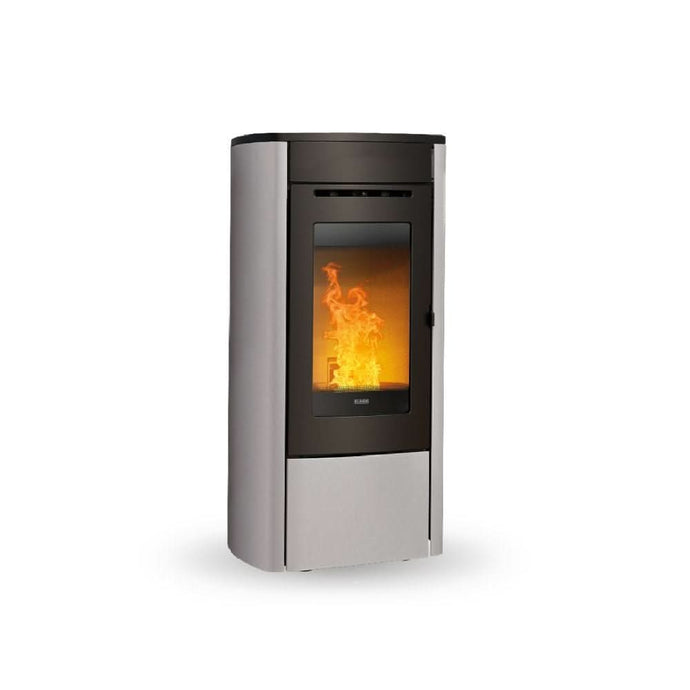 klover multi soft wood pellet stove in grey, 10.3kw