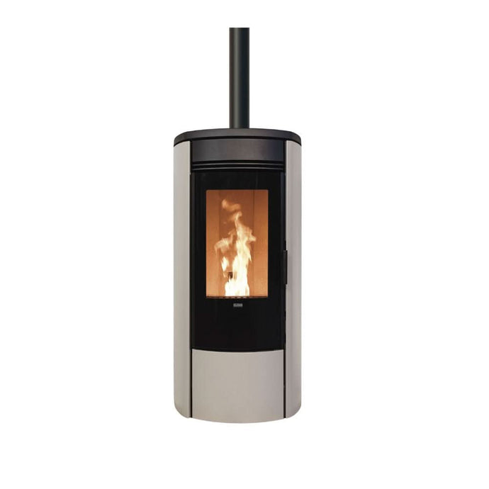 klover oblo wood pellet stove in bronze, 8kw