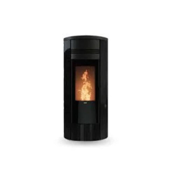 klover oblo wood pellet stove in matt black, 8kw