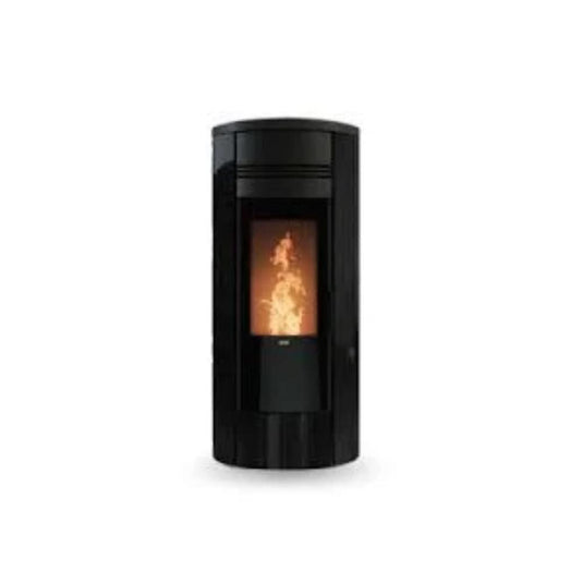 klover oblo wood pellet stove in matt black, 8kw