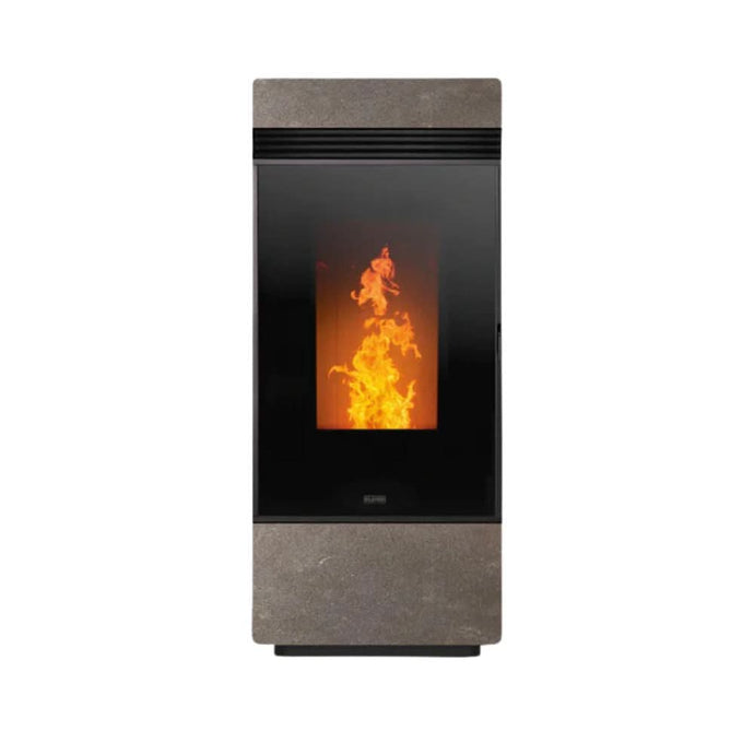 klover dama wood pellet stove in cream stone, 8kw