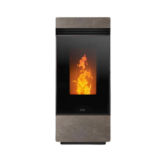 klover dama wood pellet stove in cream stone, 8kw
