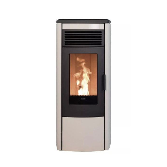 klover aura 80 multi air wood pellet stove in ivory, 8.5kw