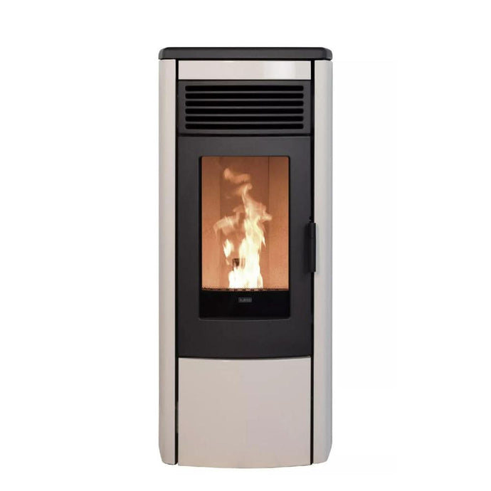 klover aura 80 multi air wood pellet stove in pearl, 8.5kw