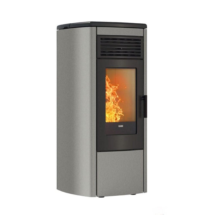 klover aura 80 multi air wood pellet stove in grey, 8.5kw