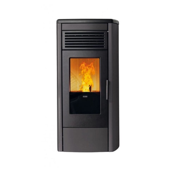klover aura 80 plus multi air wood pellet stove in matt black, 8.5kw