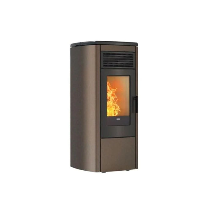 klover aura 80 plus multi air wood pellet stove in moka, 8.5kw