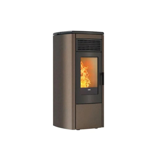 klover aura 80 plus multi air wood pellet stove in moka, 8.5kw