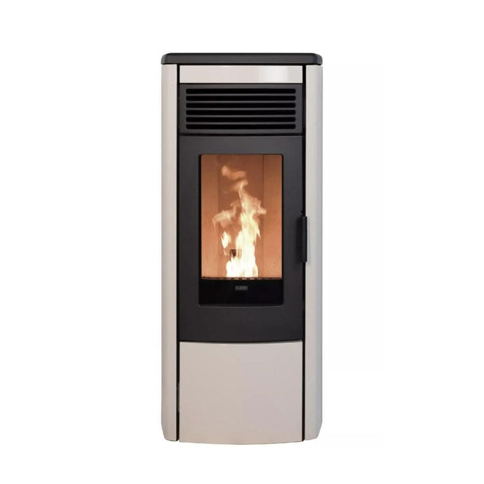 klover aura 80 plus multi air wood pellet stove in ivory, 8.5kw