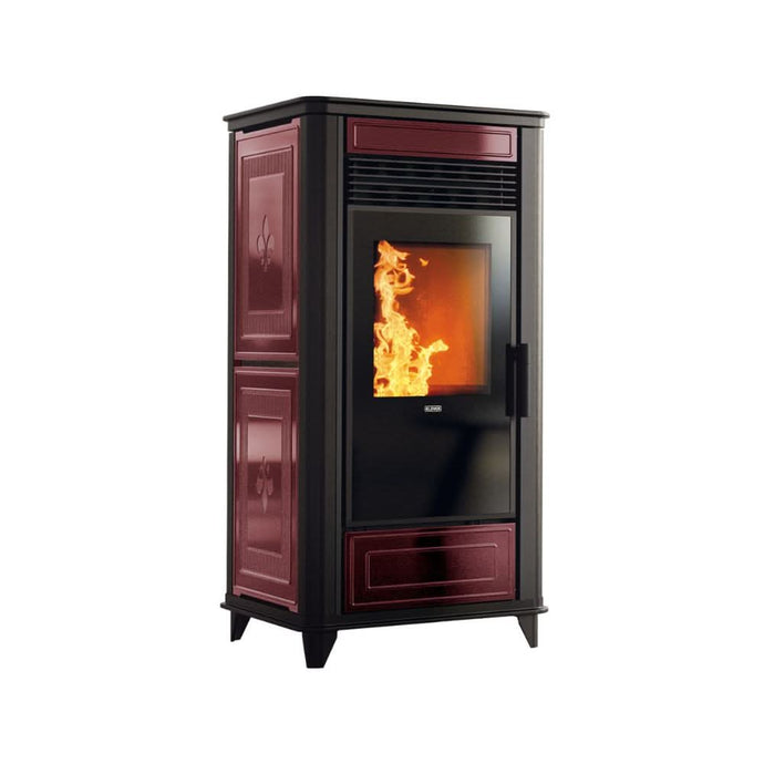 klover class 90 multi air wood pellet stove in bordeaux, 8.5kw