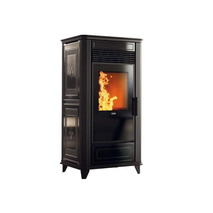 klover class 90 multi air wood pellet stove in matt black, 8.5kw