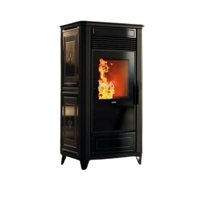 klover class 90 multi air wood pellet stove in moka, 8.5kw