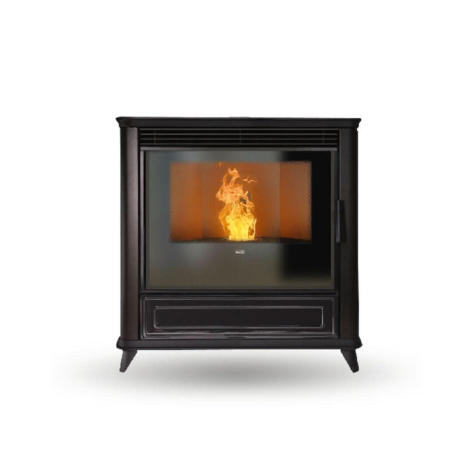 klover lady multi air wood pellet stove in matt black, 10.7kw