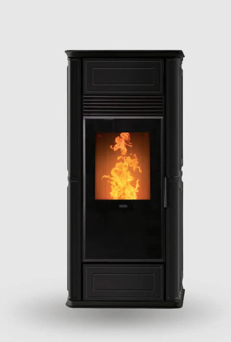 klover opera multi air wood pellet stove in bordeaux, 8.5kw