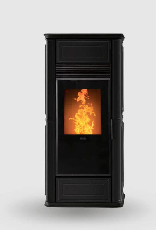 klover opera multi air wood pellet stove in bordeaux, 8.5kw