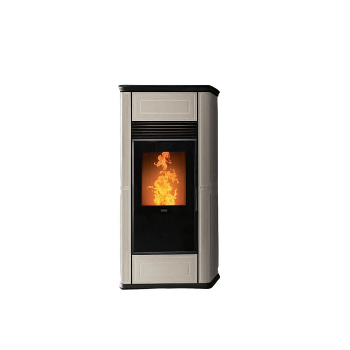 klover opera multi air wood pellet stove in ivory, 8.5kw