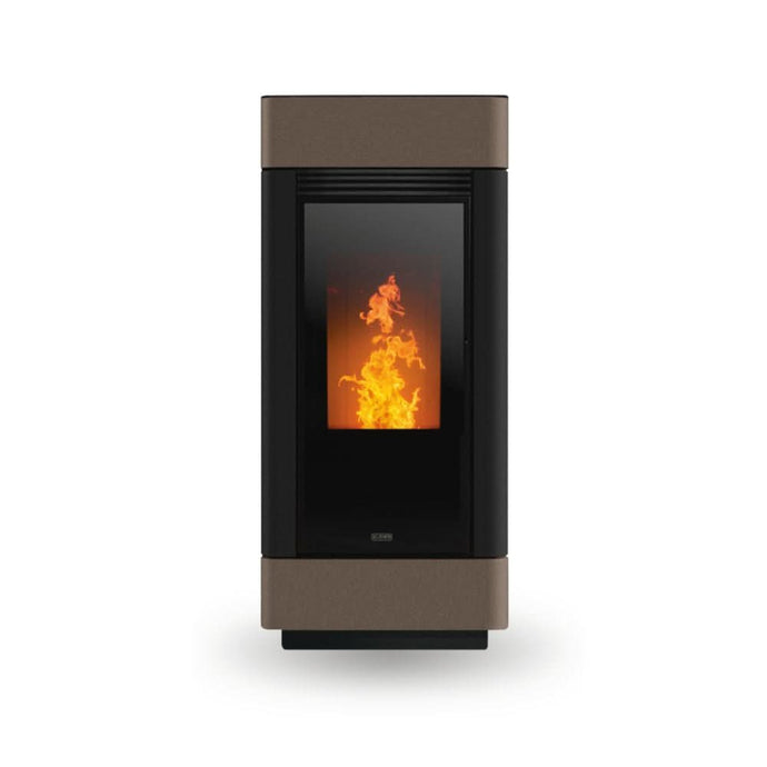 klover twin multi air wood pellet stove in matt black, 8.5kw