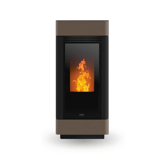 klover twin multi air wood pellet stove in matt black, 8.5kw