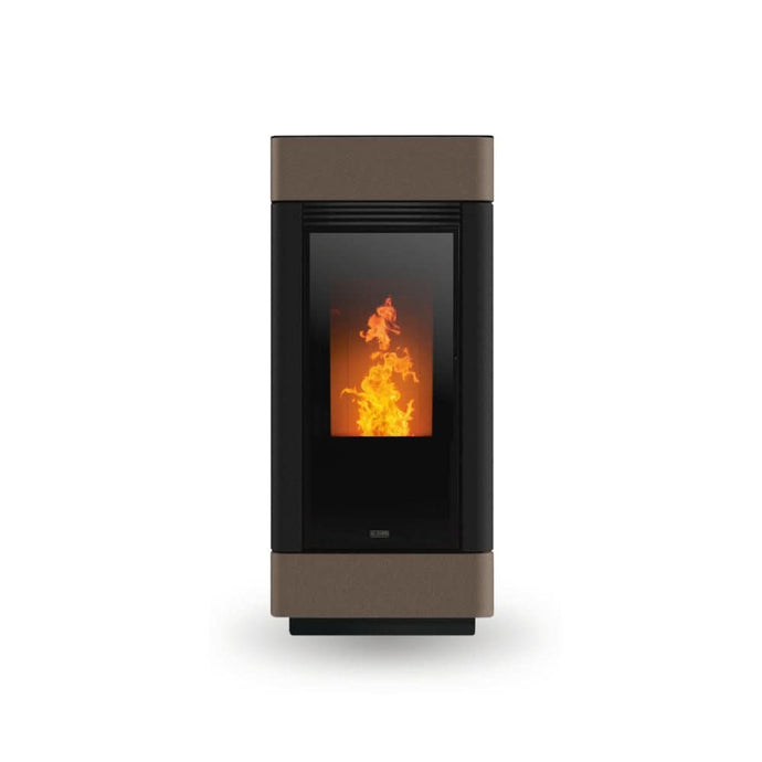 klover twin multi air wood pellet stove in moka, 8.5kw
