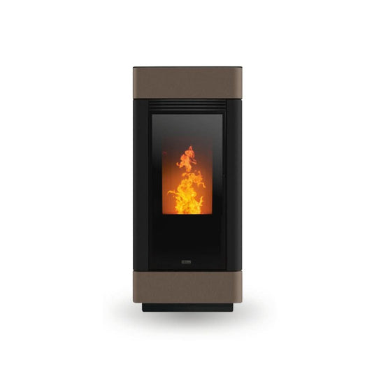 klover twin multi air wood pellet stove in moka, 8.5kw