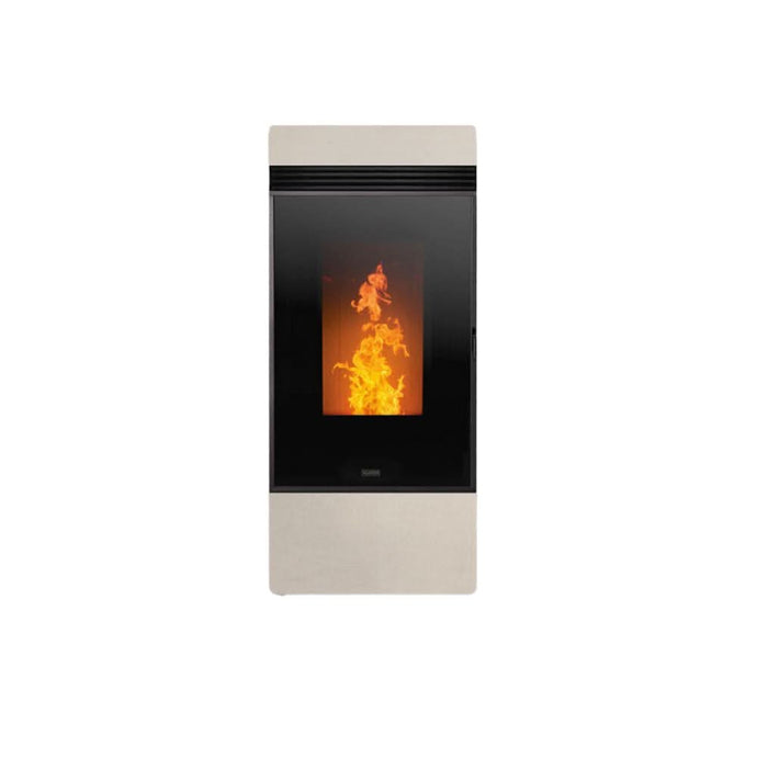 klover twin multi air wood pellet stove in ivory, 8.5kw