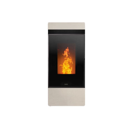 klover twin multi air wood pellet stove in ivory, 8.5kw
