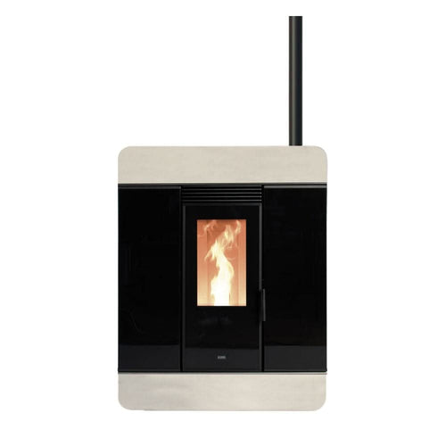 klover diva multi air wood pellet stove in cream stone, 9.7kw
