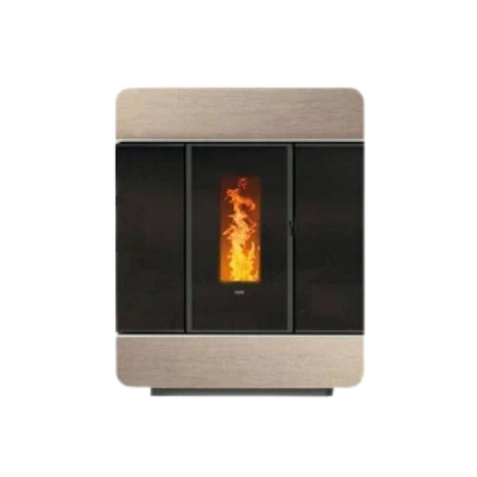 klover diva wood multi air wood pellet stove in blanc, 9.7kw