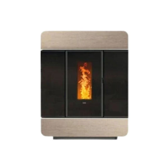 klover diva wood multi air wood pellet stove in blanc, 9.7kw