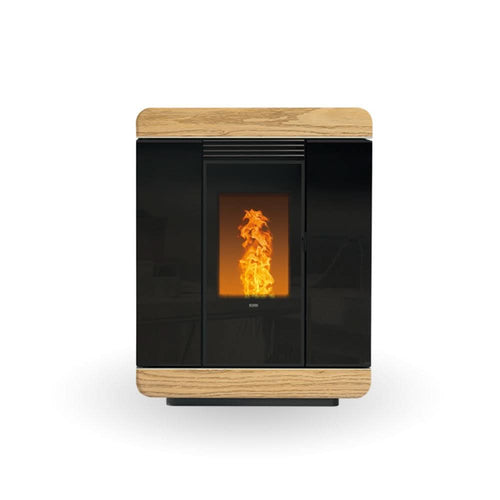 klover diva wood multi air wood pellet stove in rovere, 9.7kw