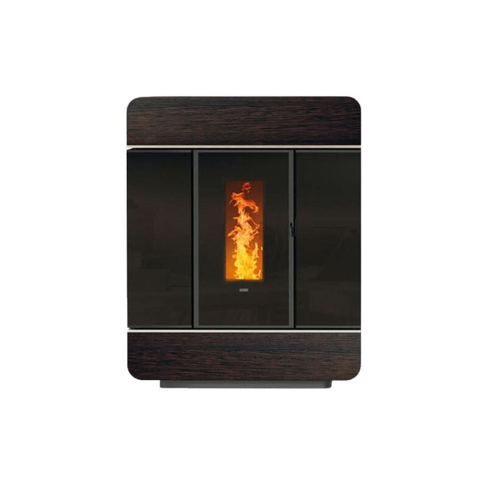 klover diva wood multi air wood pellet stove in wenge, 9.7kw