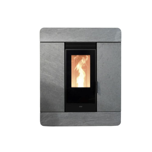 klover diva stone multi air wood pellet stove in soap stone, 9.7kw