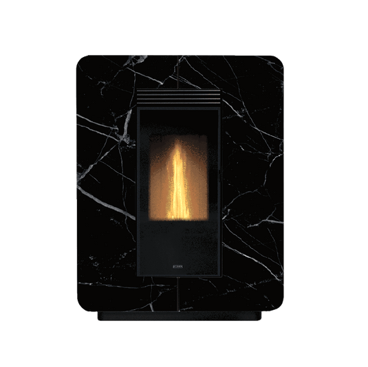 Klover Astra Multi Air Stone Wood Pellet Stove | 9.7KW | Black Marble | KLATCSBM