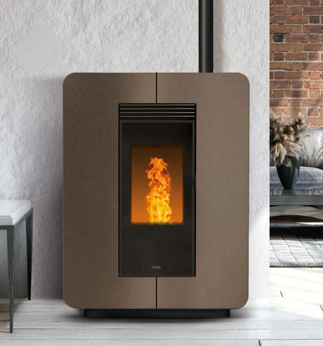 klover astra turbo steel wood pellet stove in bronze 9.7kw