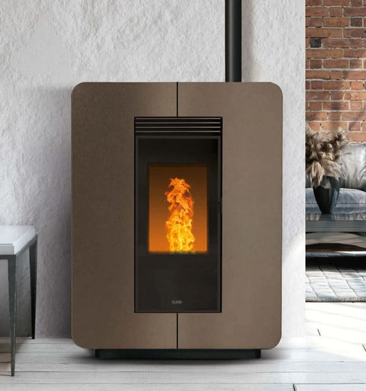 klover astra turbo steel wood pellet stove in bronze 9.7kw