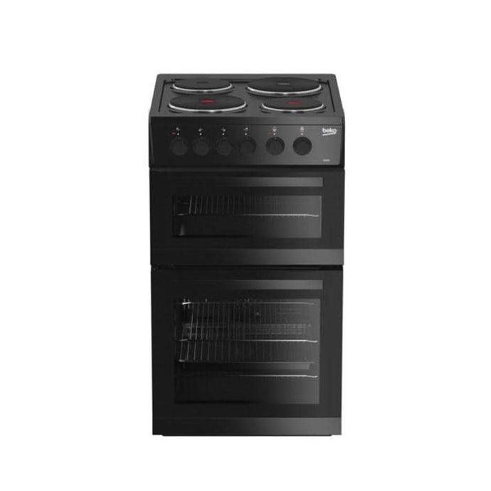 black electric cooker with double oven