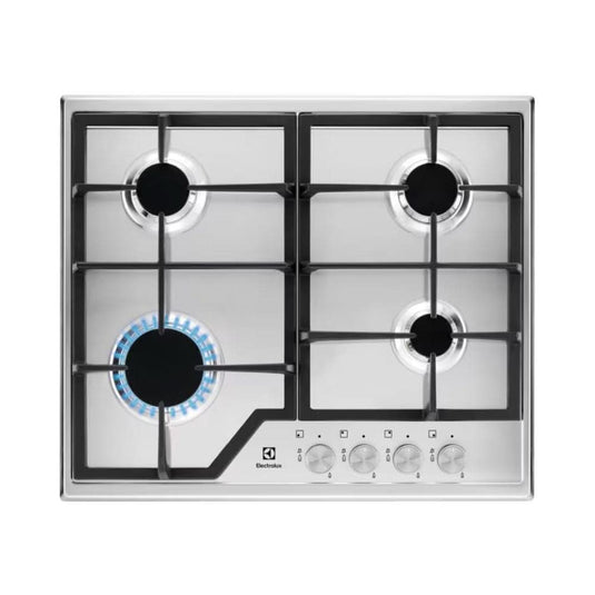 stainless steel gas hob with 4 burners