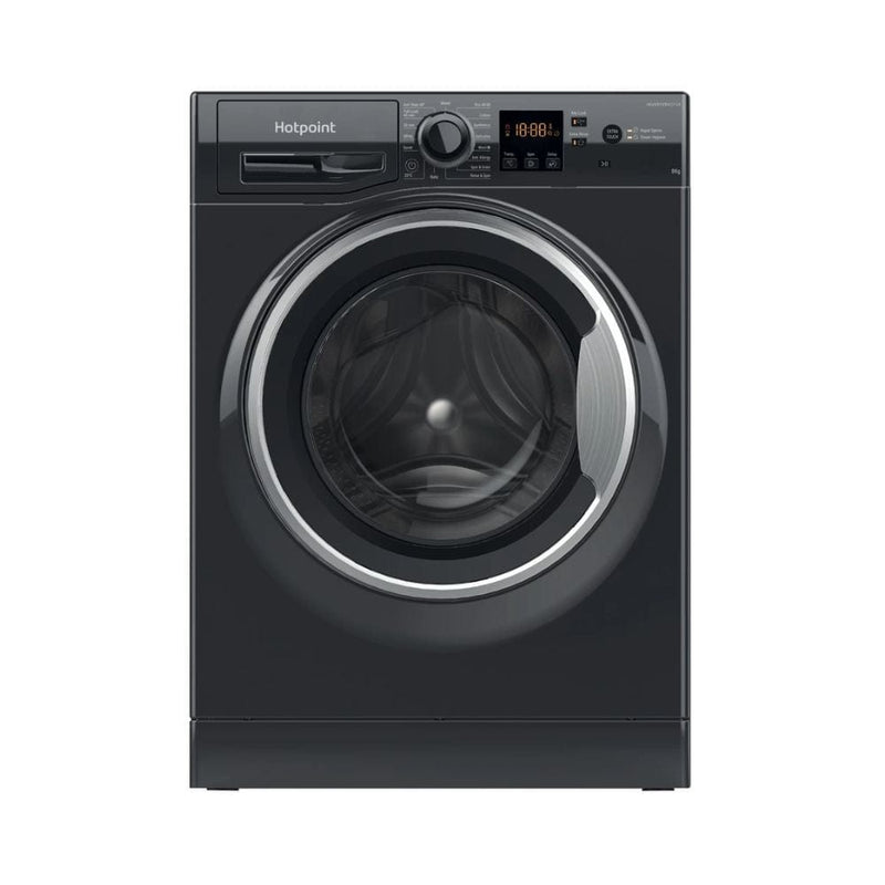 Load image into Gallery viewer, Hotpoint Washing Machine | 8KG | 1400 Spin | Black | NSWM 845C BS UK N
