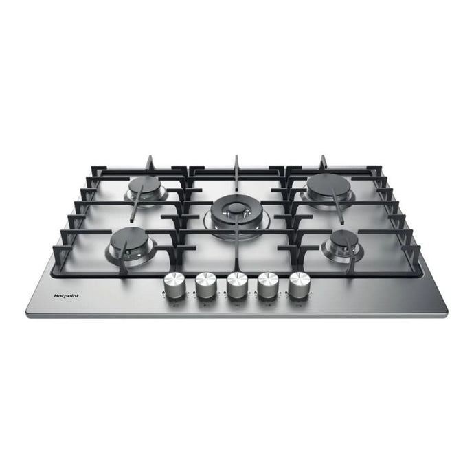 stainless steel gas hob with 5 burners