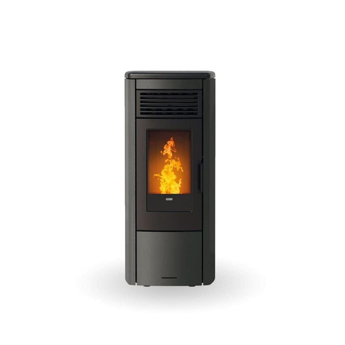klover thermoaura wood pellet boiler in matt black, 15.6kw