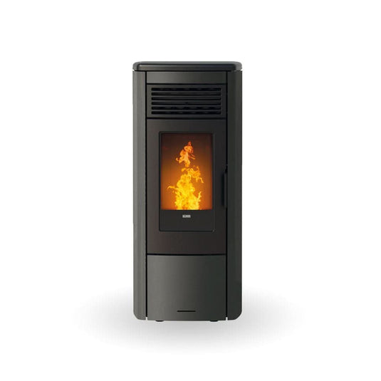 klover style 120 plus wood pellet boiler in matt black, 15.6kw