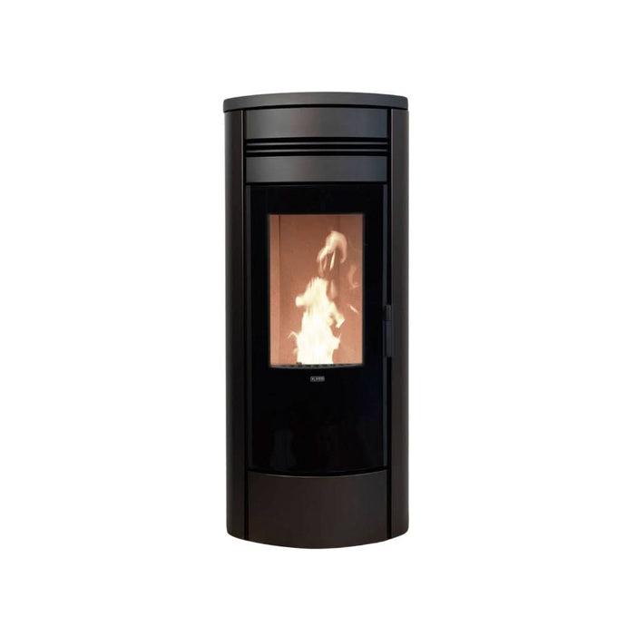 klover style 140 wood pellet boiler in matt black, 17.7kw
