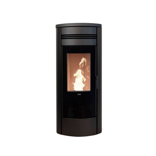 klover style 140 wood pellet boiler in matt black, 17.7kw